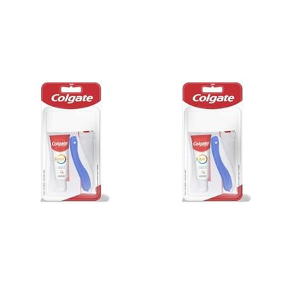 Colgate Total Original Kit Viaggio, Compreso Mini Spazzolino Morbido più un Mini Dentifricio Colgate Total (Confezione da 2)