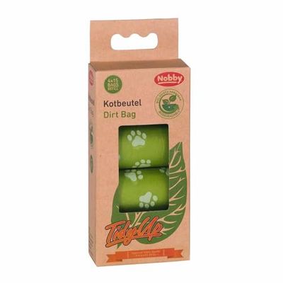 Nobby TidyUp, sacchetti per escrementi biodegradabili, verde, 4 rotoli da 15 sacchetti
