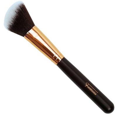 Eye Applicator Brand Fantasy Model Rouge Brush, Dark Brown Handle Copper, Oblique, Synthetic Hair, L 15 cm