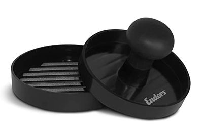Enders BURGERPERS KUNSTSTOF 8813 Rubberen handvat, hamburgerpers, patties, BBQ, barbecue-accessoires, zwart
