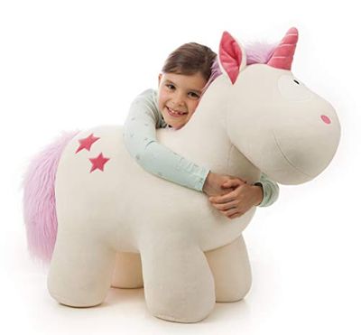 NICI 40126 Soft Toy XXL Unicorn Theodor 80cm, Standing, Hard Filled for Sitting, White, 80 cm