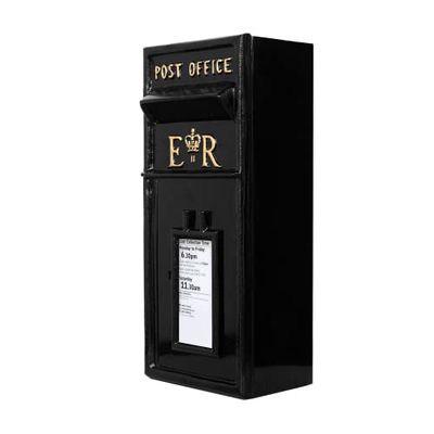 ACL Royal Mail Boîte aux lettres ER avec serrure – Design en fonte pour plus de durabilité – Fixation murale avec 4 trous pré-percés – Facile à installer – Verrouillable pour plus de sécurité – Noir