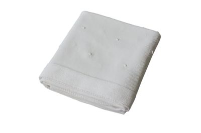 Italbaby Couverture en Maille pour lit bébé, Taille 110 x 150 cm à Pois Blanc