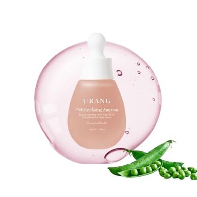 URANG Pink Everlasting Ampoule – föryngrande fuktserum med aminosyra och havskollagen – anti-aging blomvatten för frisk och slät hud med B12 – koreanska premium-kosmetika – 35 ml