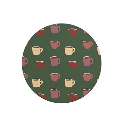 Questo Casa, Ronde digitaal bedrukte muismat, antislip onderkant, voor kantoor en thuis, diameter: 22 cm
