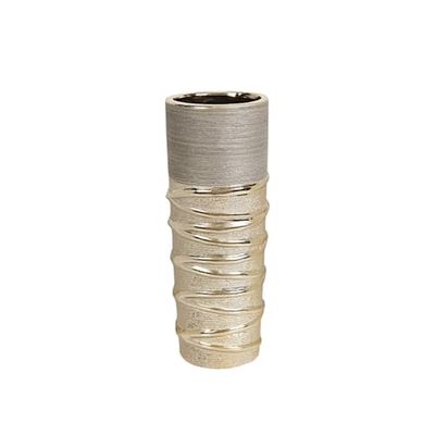 Romimex Vaas champagne keramiek 13 x 33 x 13 cm