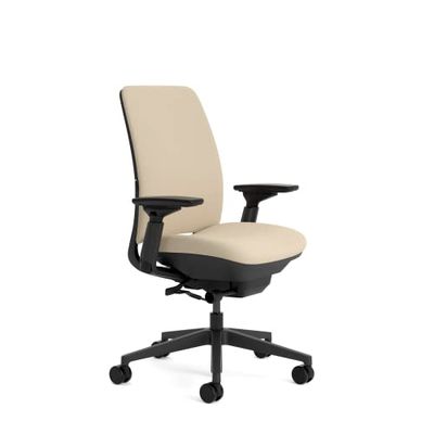Steelcase Amia, chaise de bureau ergonomique avec soutien LiveLumbar et accotoirs 4D Grège