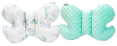 Medi Partners Baby hoofdkussen vlinder 100% katoen pluche Minky kinderen nek neksteun voor auto kinderwagen auto reizen slaap nek kussen sluimerrol