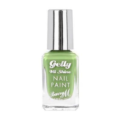Barry M Gelly Hi Shine Nail Paint, Shade Pear | Green Glossy Nail Polish
