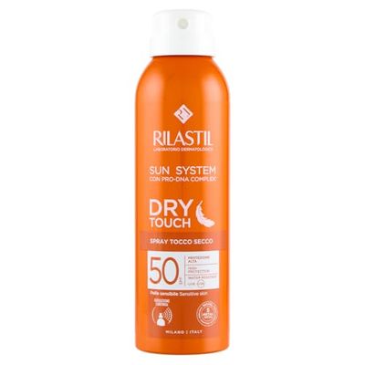 Rilastil Sun System - Dry Touch Spray SPF50+ ad Azione Antiossidante per Pelle Sensibile, 200 ml