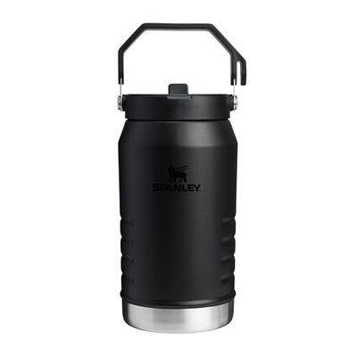 Stanley IceFlow Flip Straw 2.0 Jug 1.90L - 20 Uur Koud - 4 Dagen Koud met Ijs - Lekvrij - Roestvrijstalen Waterfles - BPA Vrij - Vaatwasmachinebestendig - Sportfles - Black