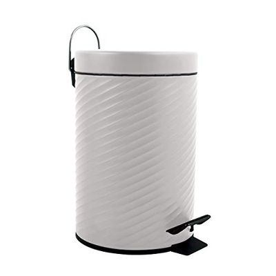 Spirella Poubelle à pédale INOX AJAN 3L Blanc Mat