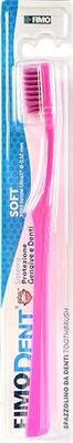 Fimodent Soft Spazzolino con Sistema Protezione Gengive e Denti - Dotato di 3980 Setole UltraX con Durezza Morbida Delicate su Gengive e Smalto - Colore Rosa