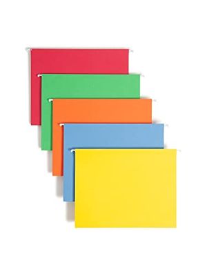 Smead Standaard hangmappen, 25 stuks, verschillende primaires, 1/5 snit, verstelbare tabs, briefgrootte (64059)