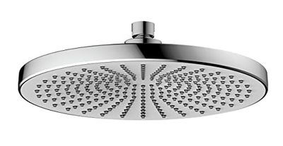 WENKO Soffione Doccia a Pioggia Ultimate Shower, Ø 25 cm, Soft Rain, 284 Ugelli, Getto d’acqua delicato e intenso, Collegamento universale ½“, adatto per Riscaldatore di Flusso, Argento Lucido/Bianco