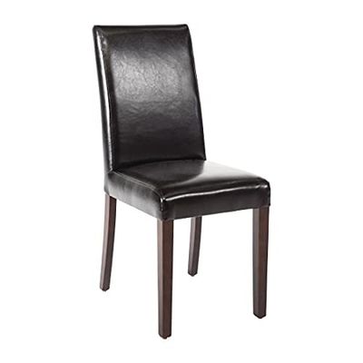 Bolero gf954 silla de comedor de piel sintética, negro (Pack de 2)