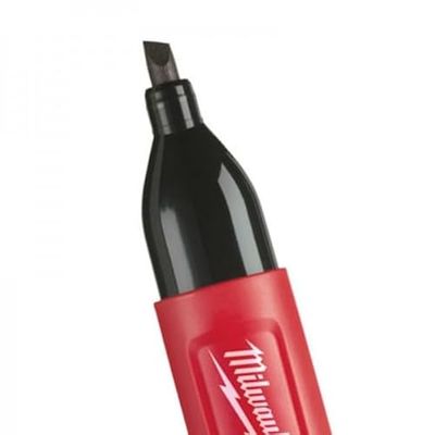 Milwaukee Permanent Marker with Chisel Tip, Pack of 1, Red/Black, 48223103