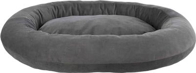 TRIXIE Cuccia per cani Talia ovale, 100 x 85 cm, in grigio scuro, accogliente cuscino per cani con fine velluto, per cani di taglia media, antiscivolo e lavabile, 37838