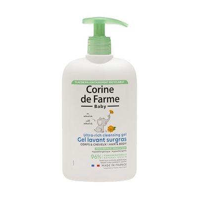 Corine de Farme - Nadtłuszczowy żel dla niemowląt z nagietkiem - Ciało i włosy - Hipoalergiczny, skóra wrażliwa - 100% francuska produkcja - 500ml