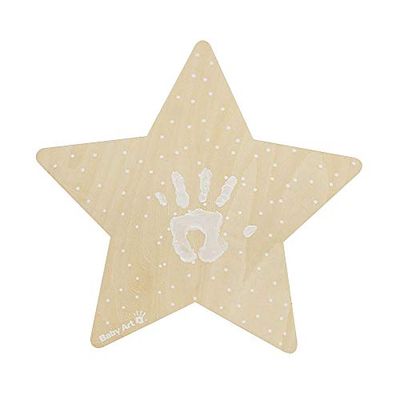 Baby Art My Baby Star lampada a led, Luce Notturna per Cameretta, Kit Impronta Neonato per Decorare l'applique murale, color Legno