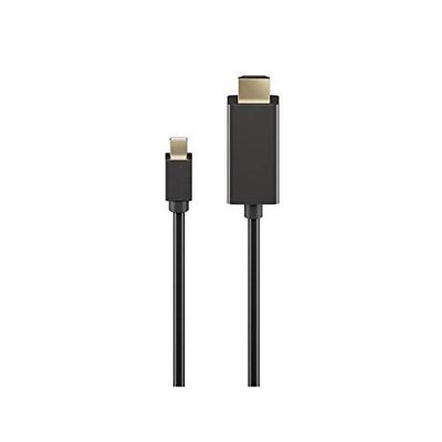 Goobay 49109 Mini DisplayPort/HDMI per Cavo 1.2, Dorato, Nero, 1m Lunghezza del Cavo