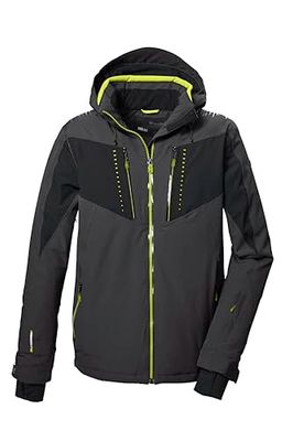 killtec Uomo Giacca da sci/giacca funzionale con cappuccio con zip, paraneve e ventilazione sotto le ascelle KSW 413 MN SKI JCKT, anthrazit, L, 41983-000