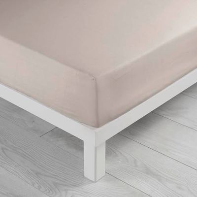 douceur d'intérieur, Fitted Sheet (160 x 200 cm) Oscar Natural, Plain Microfibre