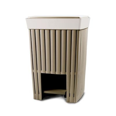 Ecoplast Poubelle avec pédale de 20 litres, poubelle en plastique recyclé, vert, 35 l
