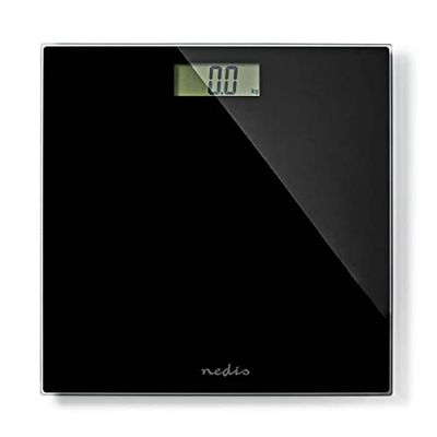 Nedis Personenweegschaal | Digitaal | Zwart | Gehard Glas | Maximaal weegvermogen: 150 kg Zwart