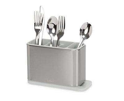 Joseph Joseph Surface Escurridor de Cubiertos para Utensilios de Cocina y Cucharillas de Café, Soporte en Acero Inoxidable, Base con Drenaje