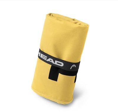 Head Active Microvezel handdoek met elastiek, handdoek voor sportschool, sport en fitness, zacht en licht, sneldrogend, absorberend, ruimtebesparend, voor reizen, 40 x 60 cm, Sunny Yellow