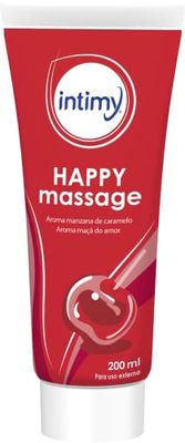 INTIMY - Happy Massage - Gel de massagem - aroma maçã de caramelo - 200 ml - relaxante e suave para massagem sensual - não oleoso - sem mancha - não pegajoso - ideal para corpo e pele sensível