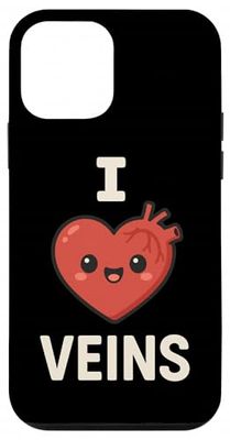 Funny Phlebotomist Kawaii Heart Vein Anatomy Medical Joke Case for iPhone 12 mini