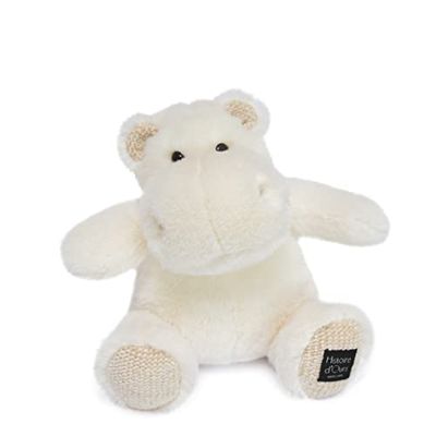 Histoire d'Ours - Peluche Hippopotame - Hip'Chic - Ivoire - 25 Cm - Peluche Douce et Mignonne pour les Calins - Idée Cadeau de Naissance et Anniversaire pour Fille et Garçon - L'HIPPO - HO3090