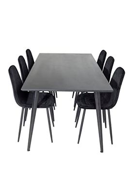 Venture Home GR19997 Dipp & Polar Gastronomía Mesa con 6 Sillas, 180 cm Longitud x 90 cm Anchura x 75.5 cm Altura, Negro