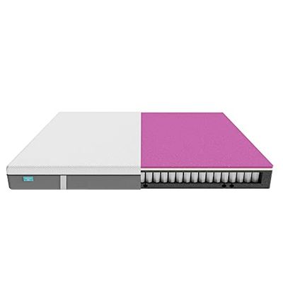 Cecotec Matelas E-Hybrid+ 100 x 200 4 Couches, Sacs de Printemps, Hauteur 28 cm, Haute Fermeté, Séparatemuv, Morphadapt +, Softfresh et Easyclean