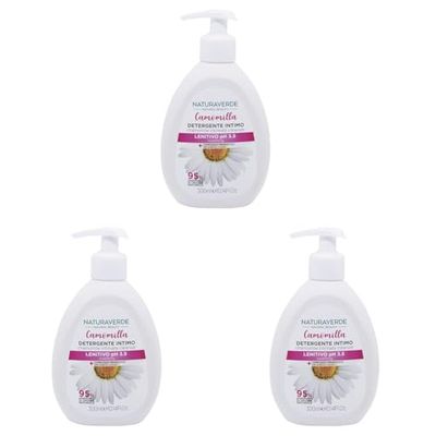 Naturaverde | Natural Beauty - Detergente Intimo alla Camomilla, Donna, con Complesso Prebiotico, pH 3.5, Sapone Lenitivo, 300ml (Confezione da 3)