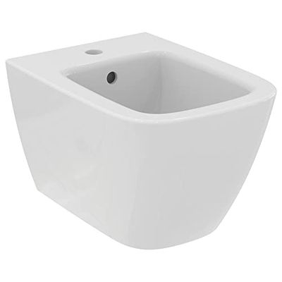 Ideal Standard - i.life S, Bidet sospeso monoforo a profondità ridotta di 48cm con fissaggi completamente nascosti, Bianco