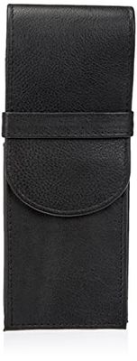 Alassio 2617 - Schrijftoesteletui van echt leer, etui in zwart, pennenetui ca. 14 x 6 x 2,5 cm, lederen etui voor 3 pennen