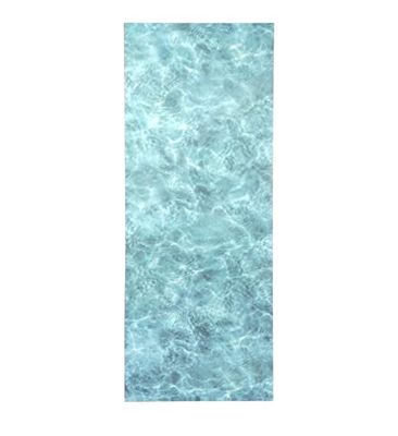 Vinyltapijt met digitaal design aan zee voor woonkamer, keuken, woonkamer, entree, badkamer of slaapkamer, met pvc-achterkant, antislip en gemakkelijk te wassen, turquoise