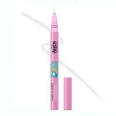 Wet n Wild Lápiz de Ojos Líquido Alice in Wonderland, Pincel Flexible para Precisión,Fórmula Semitransparente y Construible,Acabado de Purpurina Super Fina para un Look Brillante, Tono Silly Nonsense