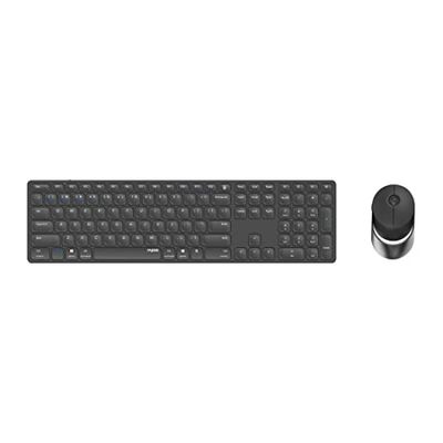 Rapoo 9850M clavier Souris incluse RF sans fil + Bluetooth QWERTZ Allemand Gris