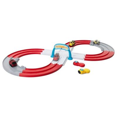 Chicco Race Car Track Pista de Coches RC 1,5 m, 2 Coches Teledirigidos, 2 Jugadores y Configuraciones, Pista de Carreras de 8 Anillos, Juego Libre, Control Remoto por Infrarrojos, Niños 1 a 4 Años