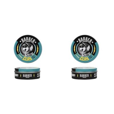 BARBER MARMARA Cera para Cabello Mate 100ml | Hair Wax Men - Fijación muy fuerte | cera mate | pasta de pelo | Peluquería Cera para el cabello Hombres | pasta para peinar (CLAY) (Confezione da 2)