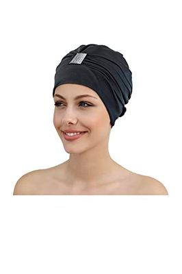 Fashy Exclusive Bonnet de bain avec accessoire en strass Femme, Noir, Taille unique
