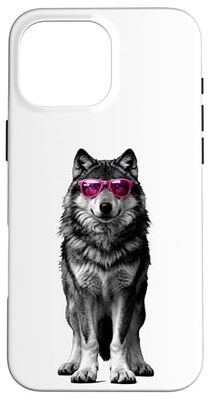 Halftone Loup Lunettes de soleil Loups Coque pour iPhone 16 Pro Max
