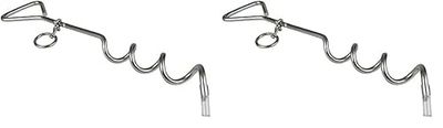 Windhager Suelo, Anclaje de Tierra, Arenque para Correa, estaca para Perros, Espiral para jardín, 41 cm x 8 mm, 07134, Galvanizado, 4 x 8,5 x 41 cm (Paquete de 2)
