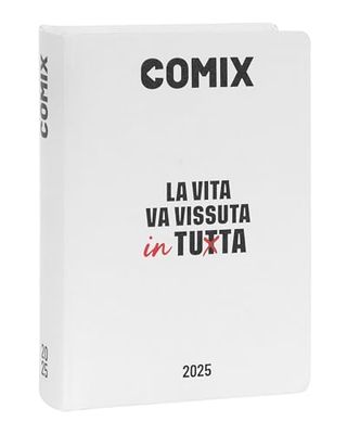 COMIX - Agenda quotidien 16 mois, agenda scolaire 2024-2025 pour garçons et filles, avec couverture rigide, idéal pour l'école supérieure, 13 x 17,8 cm, blanc