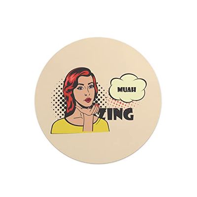 Questo Casa, Round Digital Printed Mouse Pad, Non-Slip Base, for Office and Home, Diameter:22cm