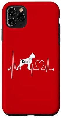 Boxer Dog Heartbeat EKG Cute Boxer Mom Dad Lover Case for iPhone 11 Pro Max